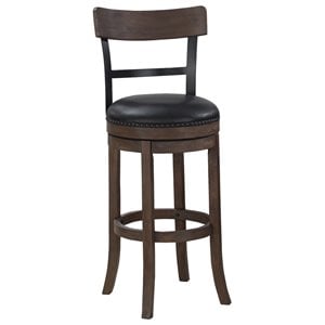 Bowery Hill 26&quot Swivel Counter Stool in Washed Brown and Black