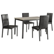 Bowery Hill 5 Piece Dining Set in Black