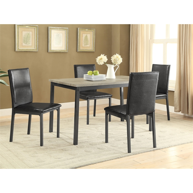 Bowery Hill 5 Piece Dining Set in Black