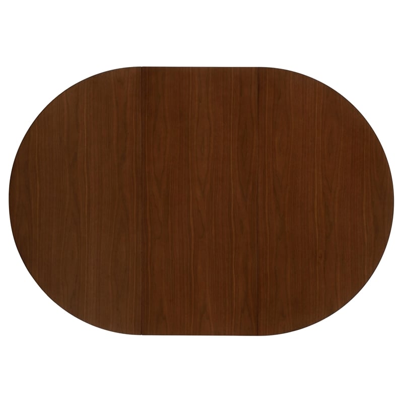 Bowery Hill 5 Piece Oval Dining Set in Dark Walnut and Black