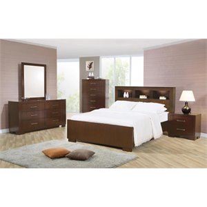 Bowery Hill 4 Piece Queen Storage Bedroom Set in Cappuccino