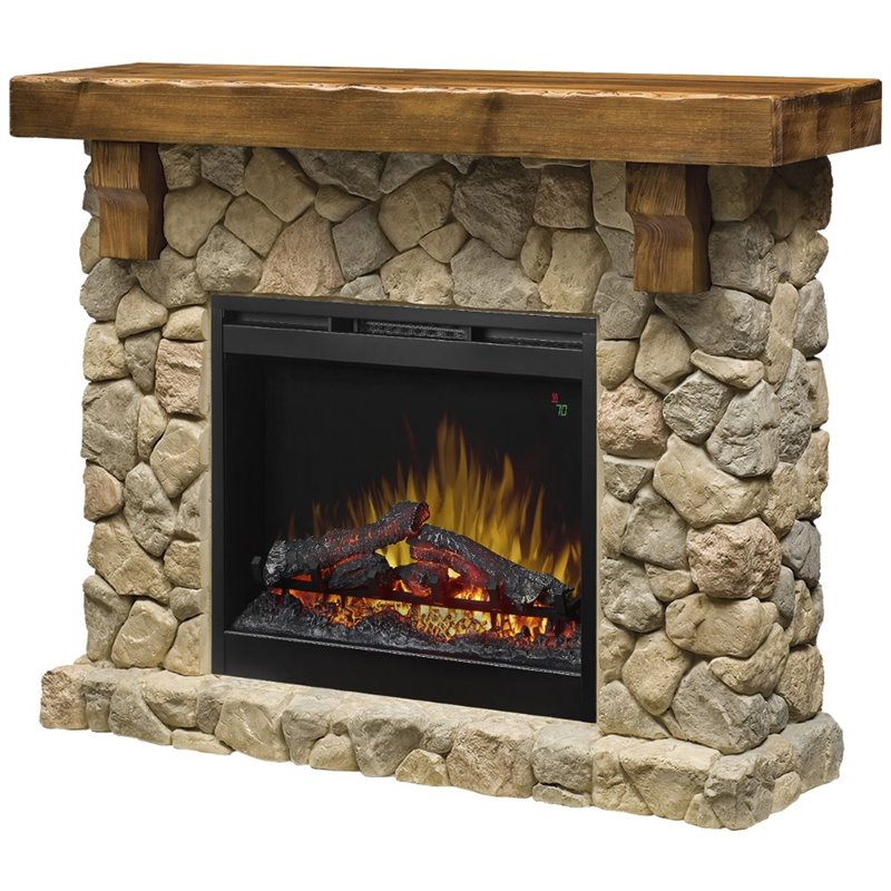 Bowery Hill 54 Electric Fireplace Mantel In Faux Stone