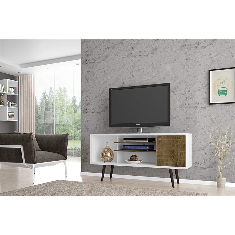 Bowery Hill 3-Shelf Solid Wood TV Stand for TVs up to 50