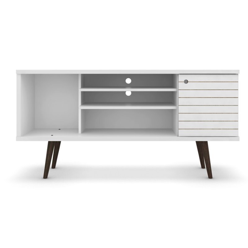 Bowery Hill 3-Shelf Solid Wood TV Stand for TVs up to 50