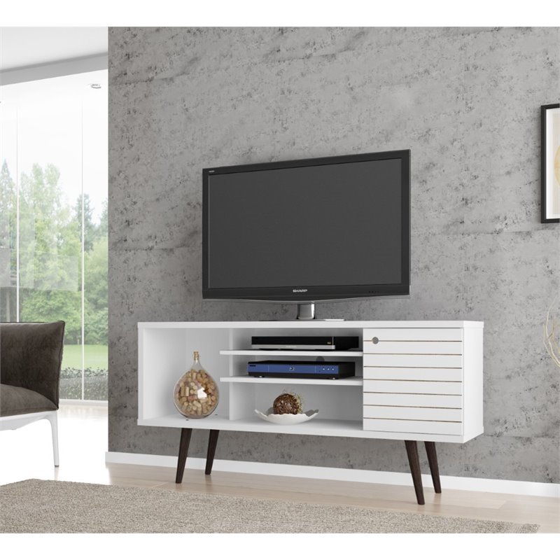 Bowery Hill 3-Shelf Solid Wood TV Stand for TVs up to 50