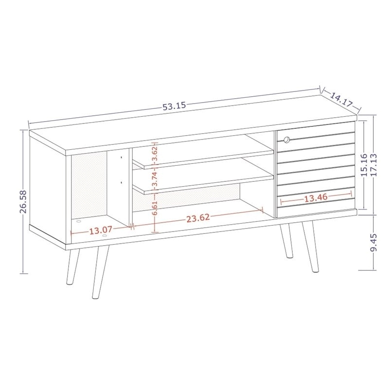 Bowery Hill 3-Shelf Solid Wood TV Stand for TVs up to 50