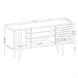 Bowery Hill 3-Shelf Solid Wood TV Stand for TVs up to 50