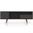 Bowery Hill 3-Shelf Solid Wood TV Stand for TVs up to 65