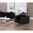 Bowery Hill 19'' Contemporary Velvet Button Tufted Accent Chair in Black