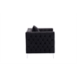 Bowery Hill 19'' Contemporary Velvet Button Tufted Accent Chair in Black