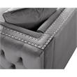 Bowery Hill Contemporary Velvet Button Tufted Loveseat in Gray