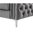 Bowery Hill Contemporary Velvet Button Tufted Loveseat in Gray