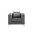 Bowery Hill 19'' Contemporary Velvet Button Tufted Accent Chair in Gray