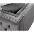 Bowery Hill 19'' Contemporary Velvet Button Tufted Accent Chair in Gray