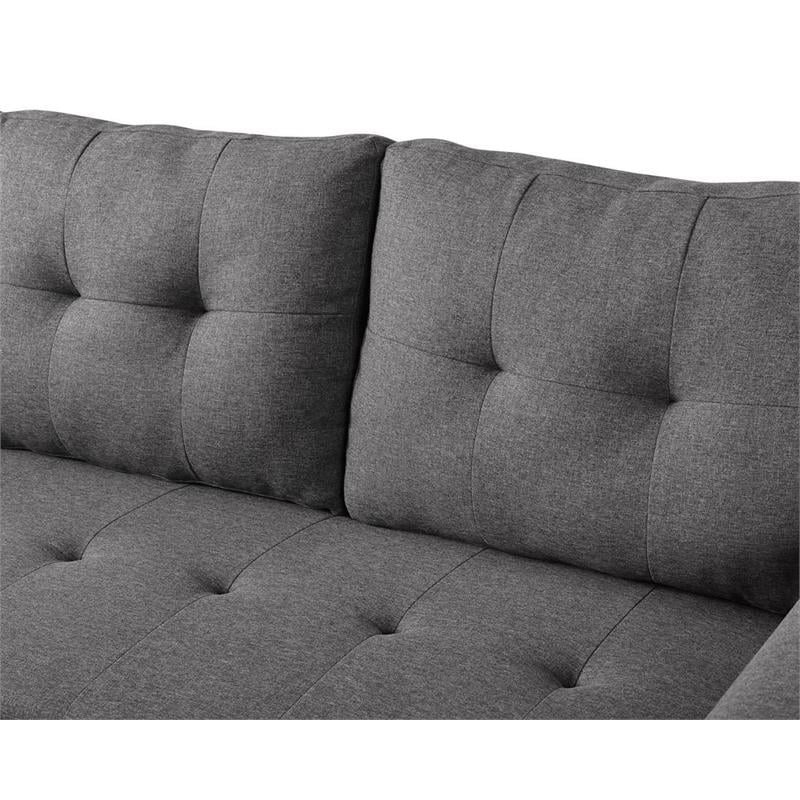 Bowery Hill Fabric Reversible/Sectional Modern Sleeper Sofa with Storage in Gray