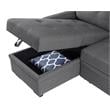 Bowery Hill Fabric Reversible/Sectional Modern Sleeper Sofa with Storage in Gray