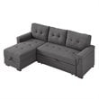 Bowery Hill Fabric Reversible/Sectional Modern Sleeper Sofa with Storage in Gray
