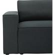Bowery Hill Melrose Modular Sectional Sofa with Ottoman in Dark Gray Linen
