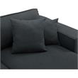 Bowery Hill Melrose Modular Sectional Sofa with Ottoman in Dark Gray Linen