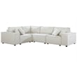 Bowery Hill Melrose Modular Sectional Sofa with Ottoman in Beige Linen