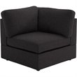 Bowery Hill Cassia Modular Sectional Sofa with Ottoman in Dark Gray Linen