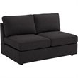 Bowery Hill Cassia Modular Sectional Sofa with Ottoman in Dark Gray Linen