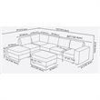 Bowery Hill Cassia Modular Sectional Sofa with Ottoman in Dark Gray Linen
