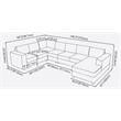 Bowery Hill Modern Fabric Modular Sectional Sofa with Reversible Chaise in Gray