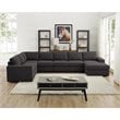 Bowery Hill Modern Fabric Modular Sectional Sofa with Reversible Chaise in Gray