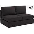 Bowery Hill Modern Fabric Modular Sectional Sofa with Reversible Chaise in Gray