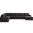 Bowery Hill Modern Fabric Modular Sectional Sofa with Reversible Chaise in Gray