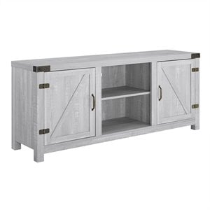 Bowery Hill Farmhouse Wood Barndoor TV Stand TVs up to 65&quot in Gray