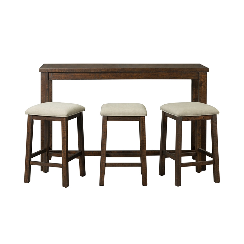 Bowery Hill Transitional Wood Brown Multipurpose Bar Table Set