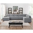 Bowery Hill Contemporary Fabric 7 Seat Reversible Sectional Sofa Chaise in Gray