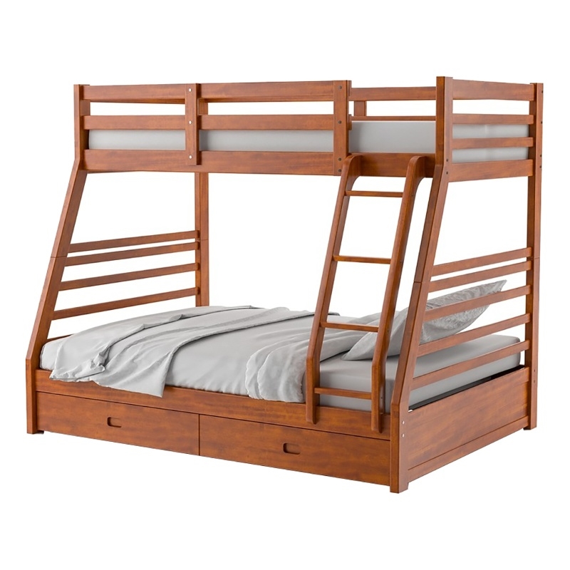 Bowery Hill Transitional Wood Twin over Full Bunk Bed in Oak