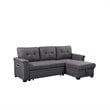 Bowery Hill Fabric Gray Reversible Sleeper Sofa Storage Chaise with USB Ports