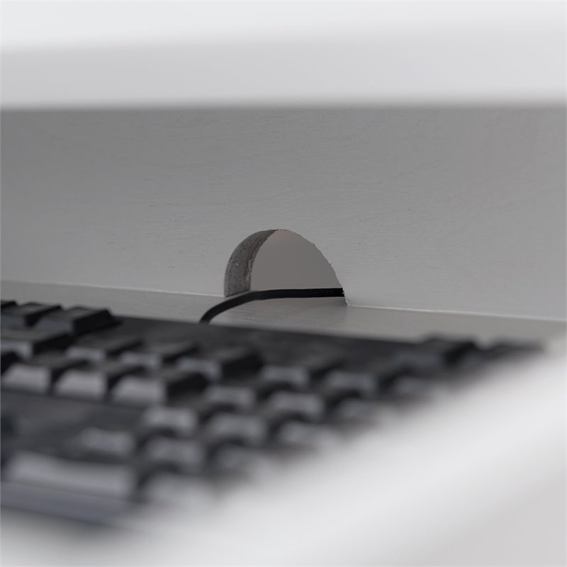 Bowery Hill Solid Wood Corner Computer Office Desk in White