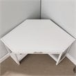 Bowery Hill Solid Wood Corner Computer Office Desk in White