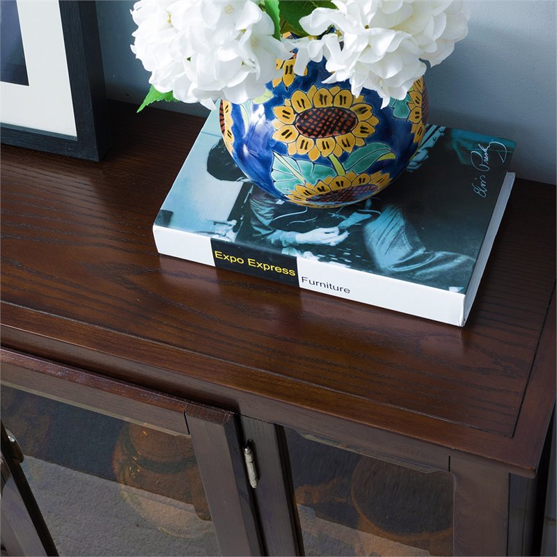 Bowery Hill Curio Cabinet in Chocolate Oak