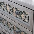 Bowery Hill Diamond Mirrored 2-Drawers Accent End Table in Silver Leaf