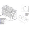 Bowery Hill Solid Wood Staircase Storage Bunk Twin Over Twin in Gray