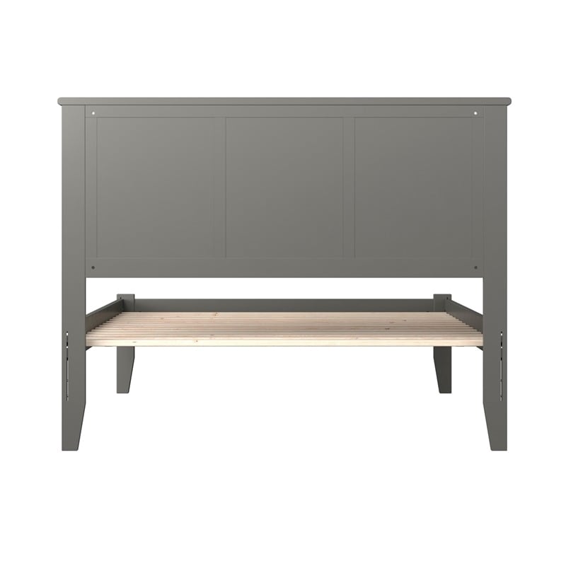Bowery Hill  Madison Full Solid Wood Platform Bed in Grey