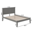Bowery Hill  Madison Full Solid Wood Platform Bed in Grey