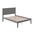 Bowery Hill  Madison Full Solid Wood Platform Bed in Grey