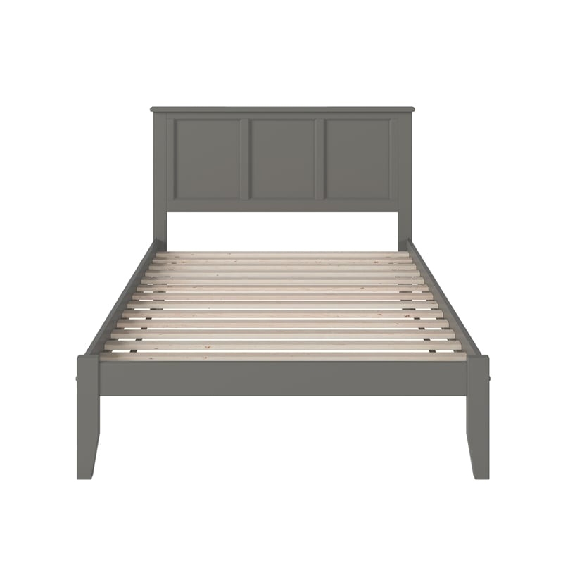 Bowery Hill  Madison Full Solid Wood Platform Bed in Grey