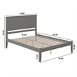 Bowery Hill  Madison Queen Solid Wood Platform Bed in Grey