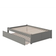 Bowery Hill Solid Wood Platform Full Panel Bed with Trundle in Gray