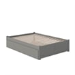 Bowery Hill Solid Wood Platform Full Panel Bed with Trundle in Gray