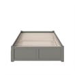 Bowery Hill Solid Wood Platform Full Panel Bed with Trundle in Gray
