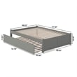Bowery Hill Solid Wood Platform Full Panel Bed with Trundle in Gray